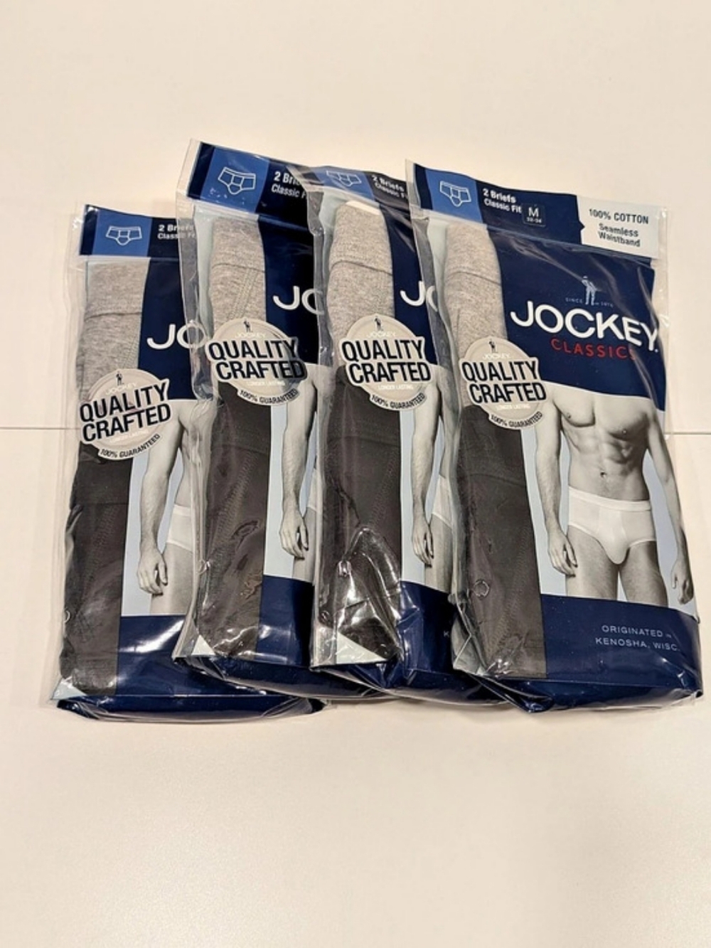 Rare! Jockey Classics Seamless Plush Waistband - Low Rise Brief Cotton Briefs